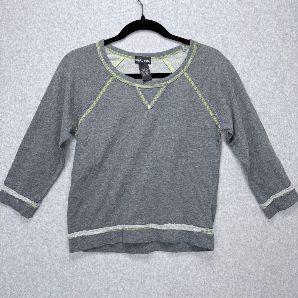 Wet Seal Sweatshirt Women Small Gray Y2K, Indie, Grunge, Athleisure, Casual.